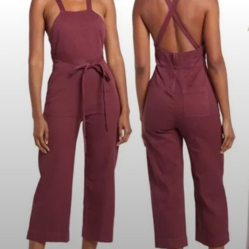 Marine Layer Tess Jumpsuit in Cabernet Wine Burgundy Size 2